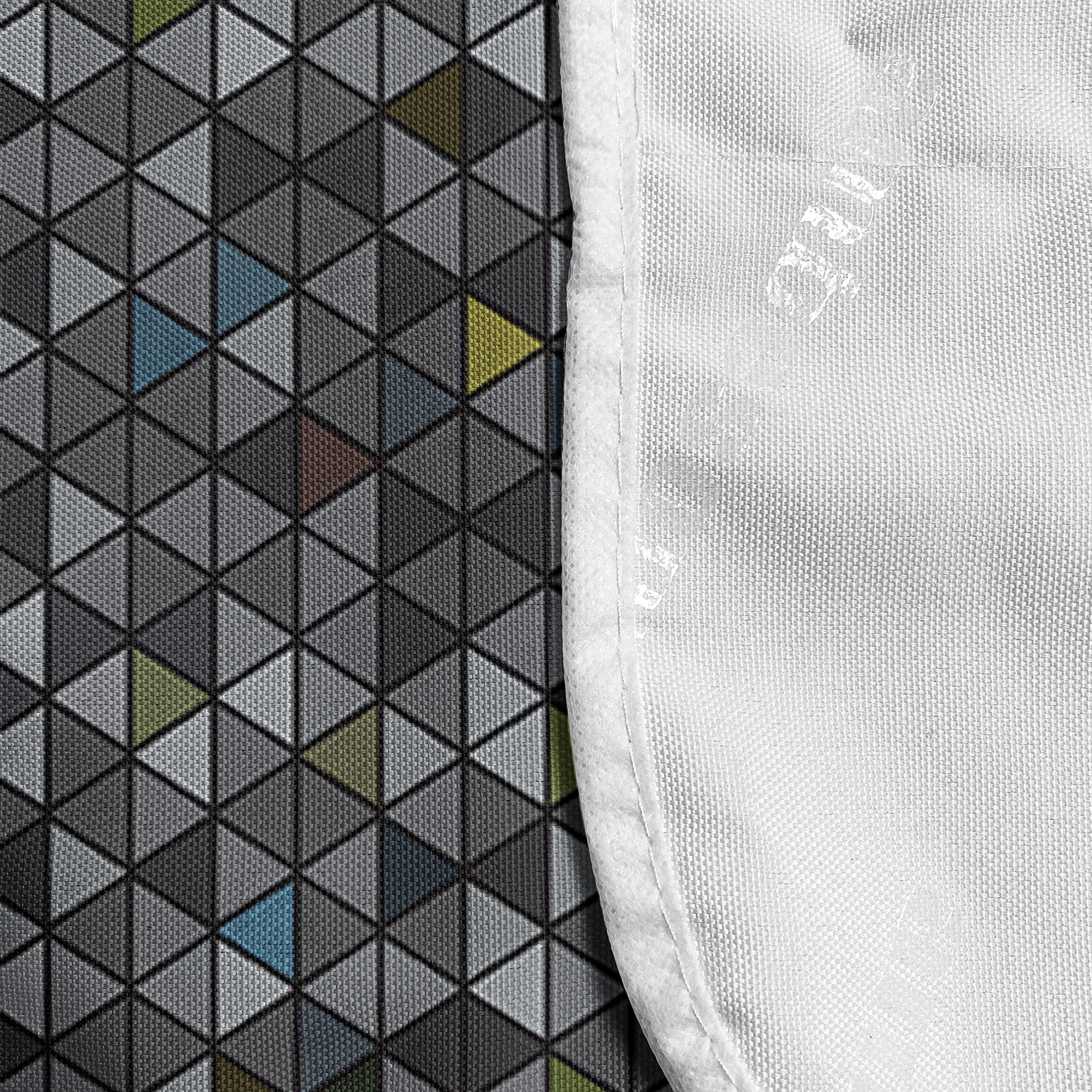 Ambesonne Microwave Oven Cover - Waterproof Kitchen Organizer with Pockets, Abstract Geometric Triangle Pattern in Dimgray & Multicolor, 36