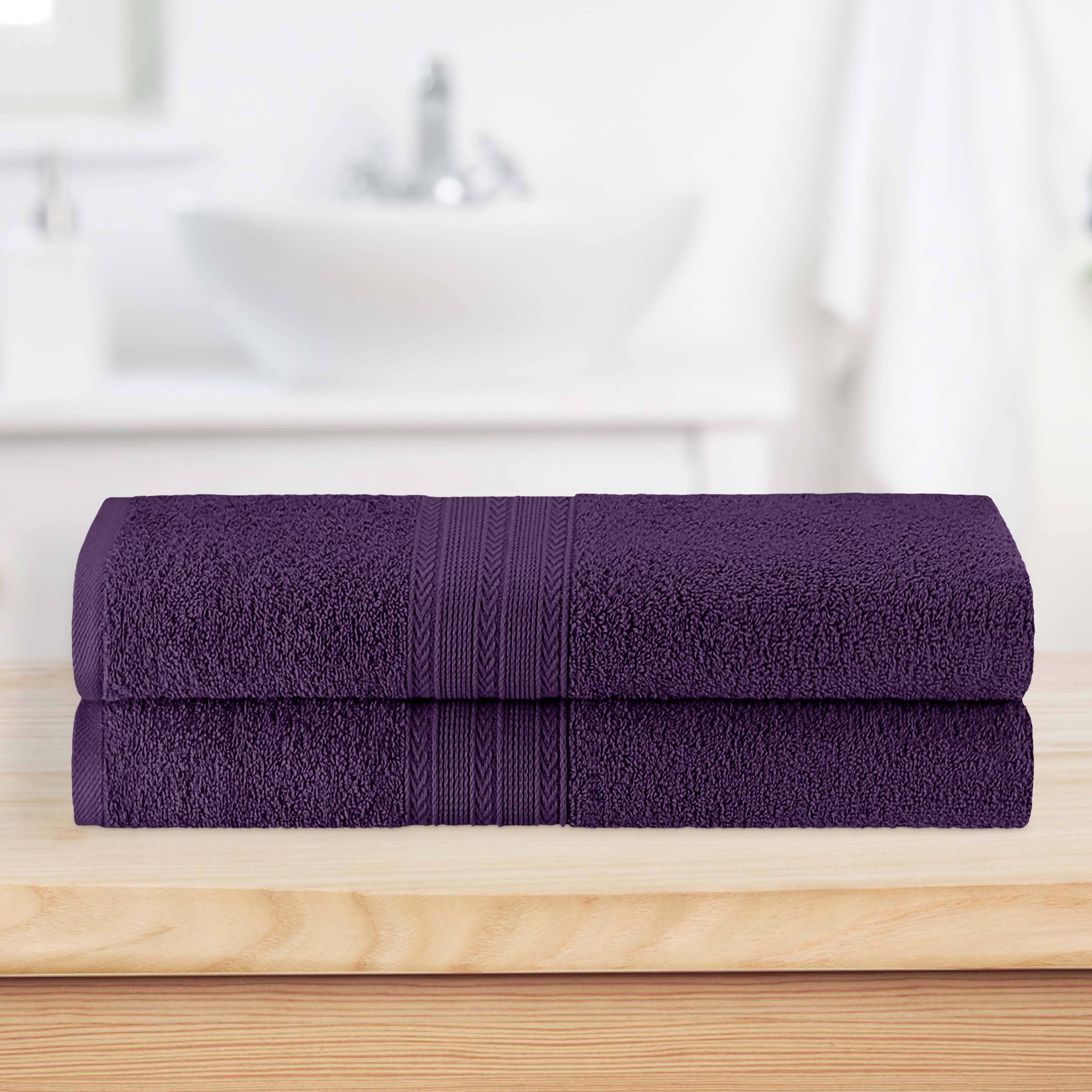 Soft Cotton Eco-Friendly 2-Piece Bath Sheet Towel Set - Ultra Absorbent & Quick Dry for Spa, Beach & Luxury Bathroom