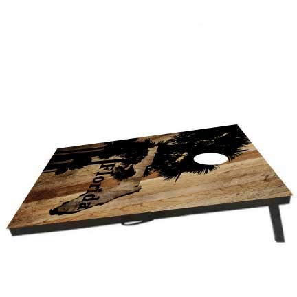 Florida Cornhole Game Set - Official State of Florida Cornhole Boards & Bags - Outdoor Toss Game for Backyard, Tailgating & Beach Parties