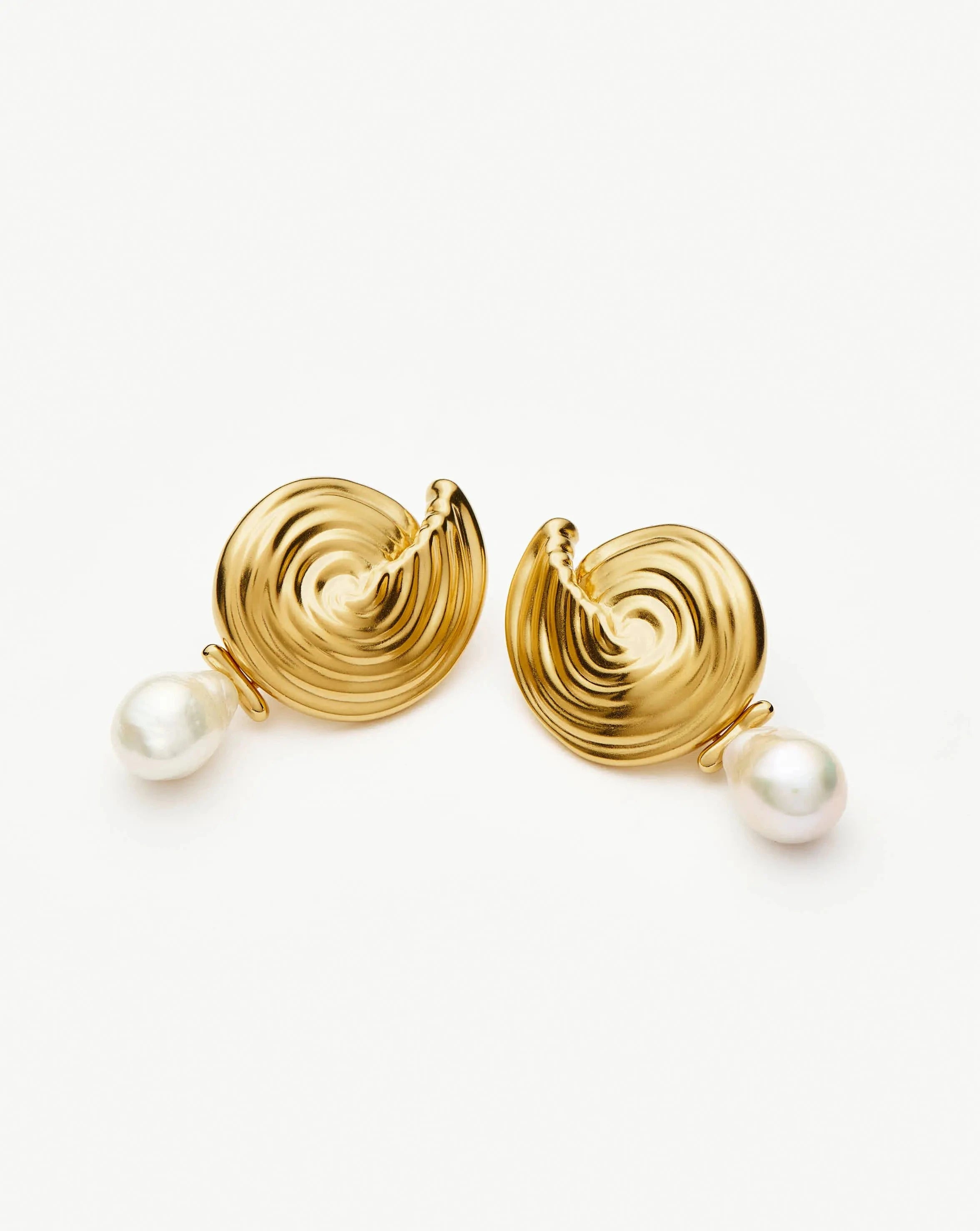 18k Gold Plated Spiral Detachable Pearl Drop Earrings for Women - Elegant Dangle Earrings for Party, Wedding & Special Occasions