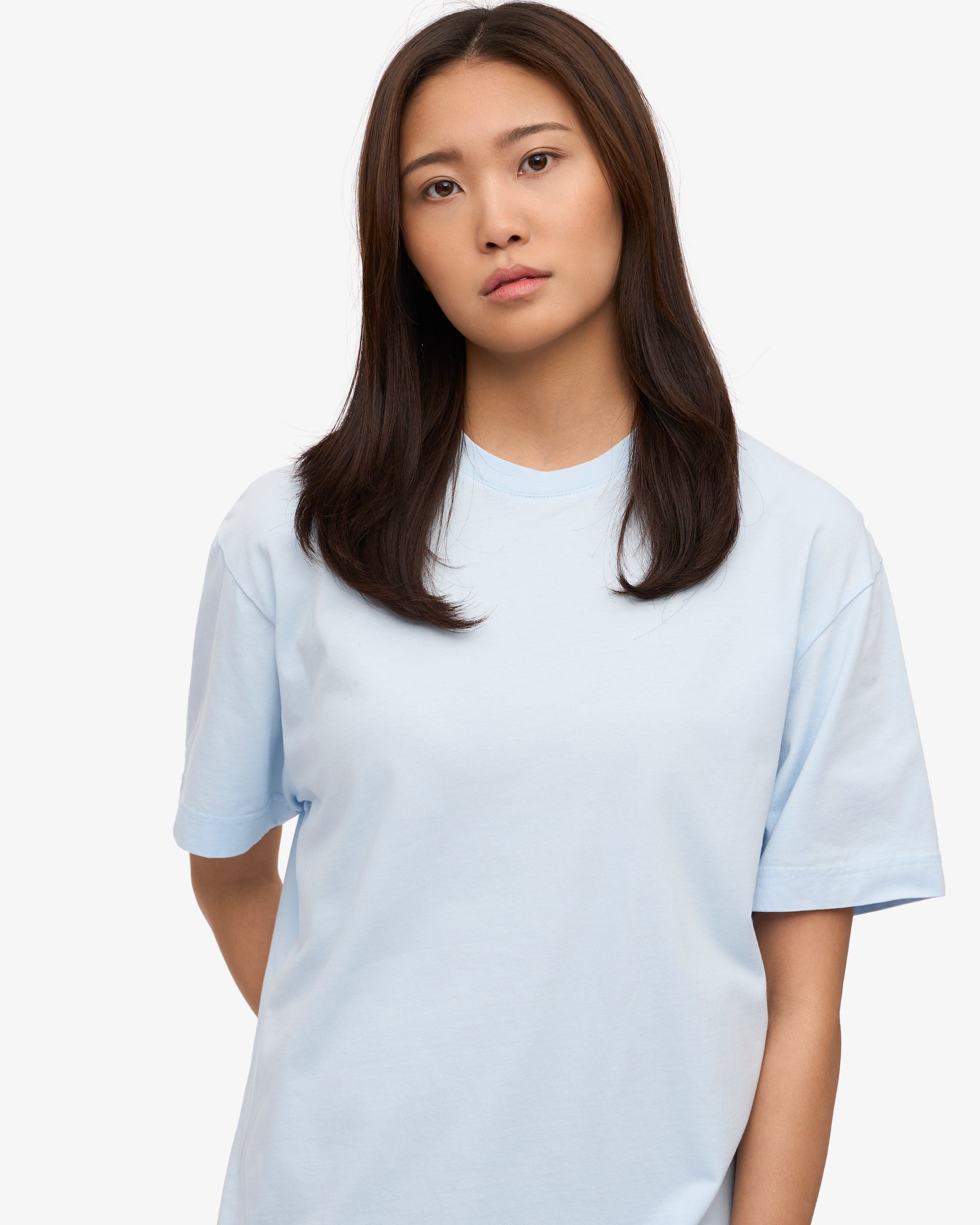 Oversized Organic Cotton T-Shirt for Women - Soft & Comfortable Polar Blue Tee - Perfect for Casual Wear, Loungewear & Everyday Outfits