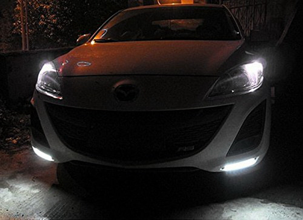 Direct Fit White LED Daytime Running Lights DRL for 2010-2013 Mazda3 & Mazdaspeed3 - Upgrade Headlights for Enhanced Visibility & Style
