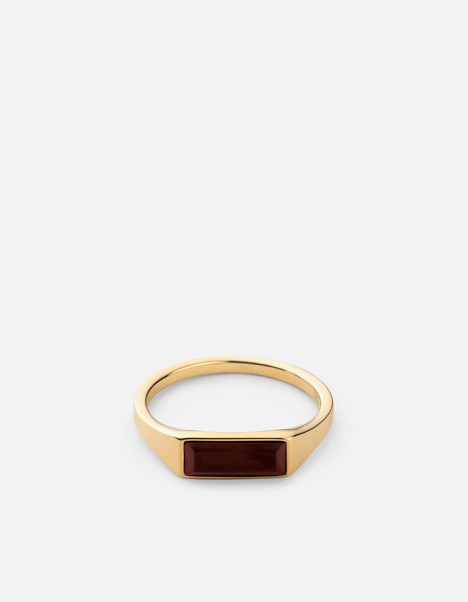 Elegant Thin Lennox Agate Ring in Gold Vermeil - Perfect for Everyday Wear, Gift Giving & Special Occasions