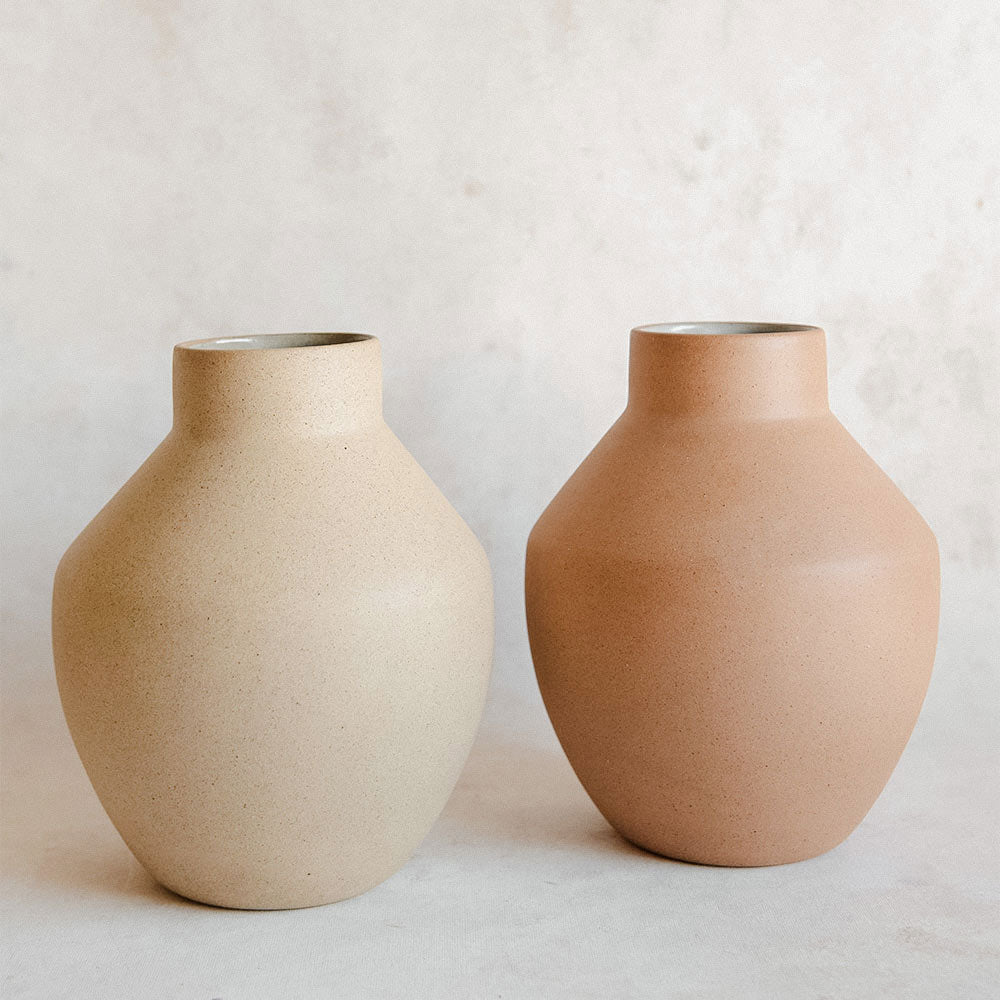 Handmade Ceramic Terracotta Vase - Rustic Flower Pot for Home Decor, Wedding Centerpiece & Boho Style Interior Design