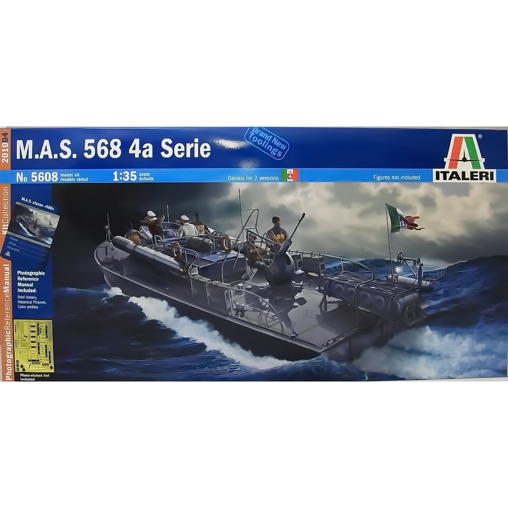 Italeri M.A.S. 568 4a Series 1/35 Scale Military Ship Model Kit - Perfect for Collectors, History Enthusiasts & Scale Model Building Projects