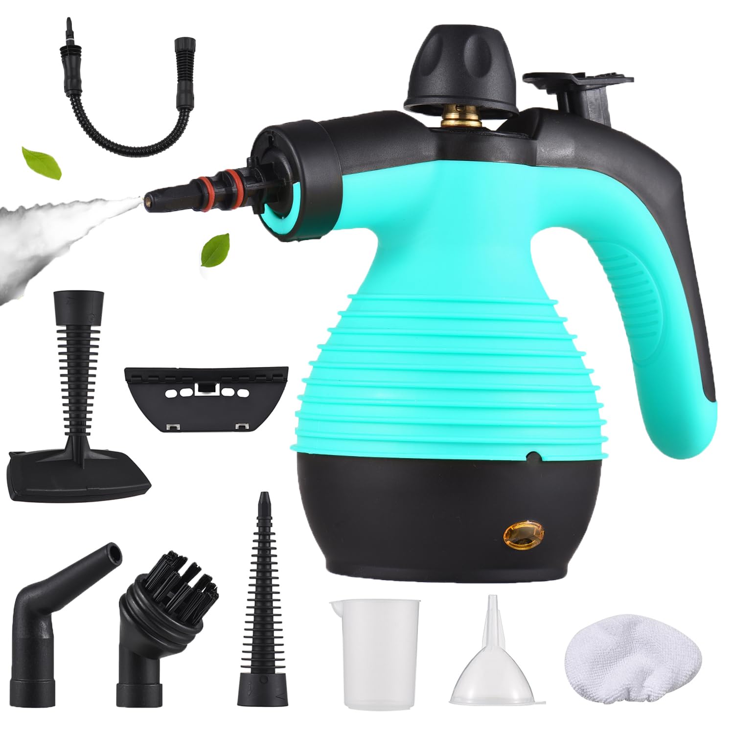 1050W Handheld Steam Cleaner with 9 Accessories - Multi-Surface Pressurized Portable Steamer for Home, Kitchen, Bathroom & Car Cleaning - Safety Lock Design - Perfect for Removing Stubborn Stains, Sanitizing Surfaces & Deep Cleaning Grout