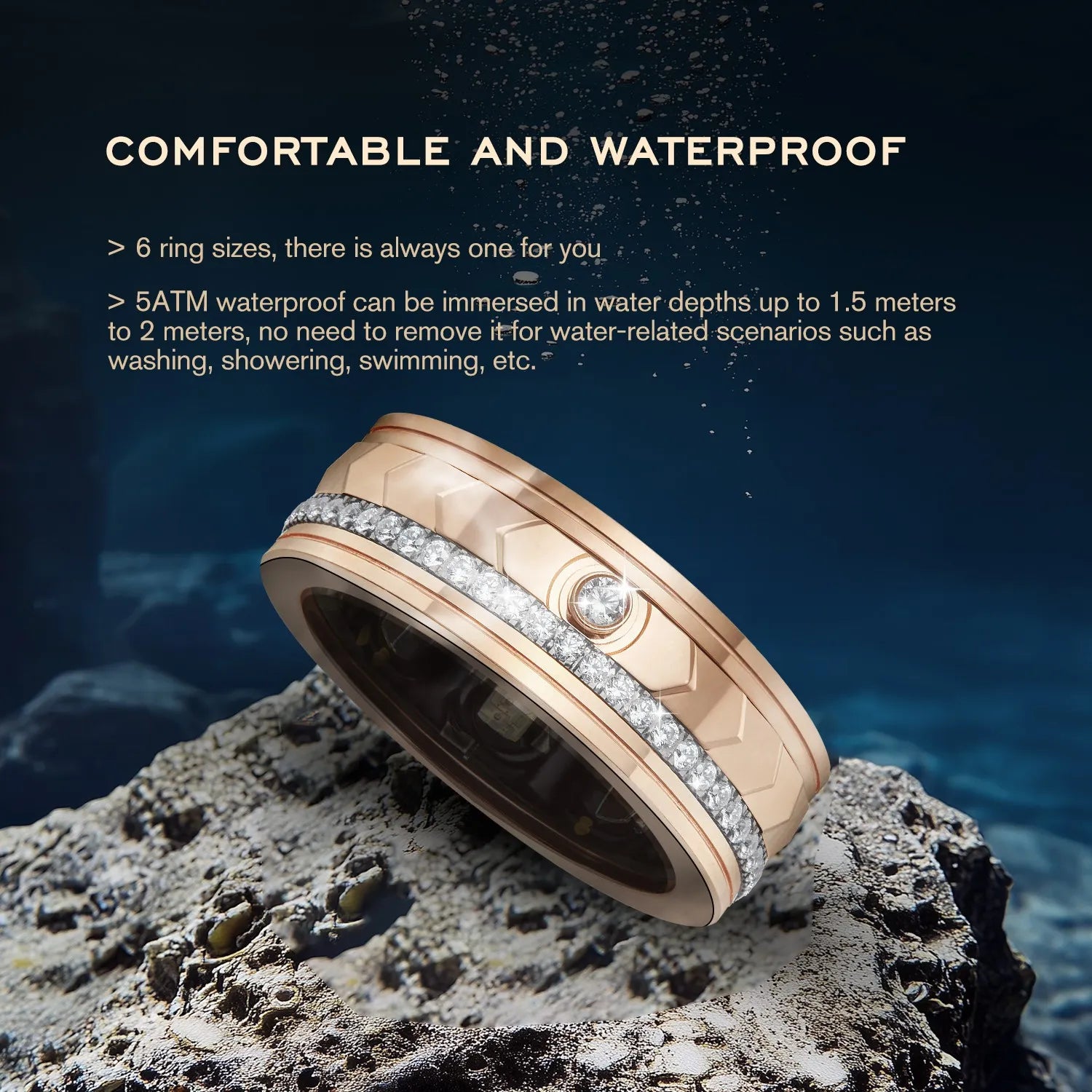 VERTU Smart Ring AI Diamond Ring for Men & Women - Prajna Edition | Stylish Wearable Tech for Fitness Tracking & Notifications | Perfect for Workouts, Business & Daily Wear