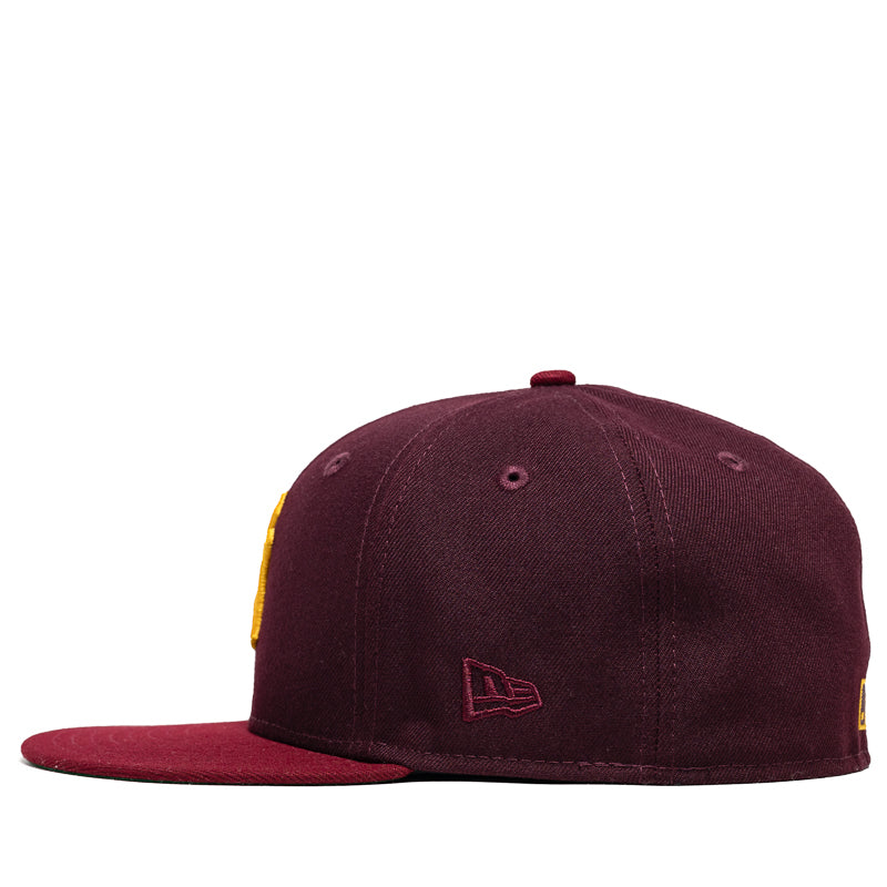 New Era x Politics New York Yankees 59FIFTY Fitted Hat - Cardinal/Maroon - Official MLB Baseball Cap for Men & Women - Perfect for Games, Streetwear & Fan Collections