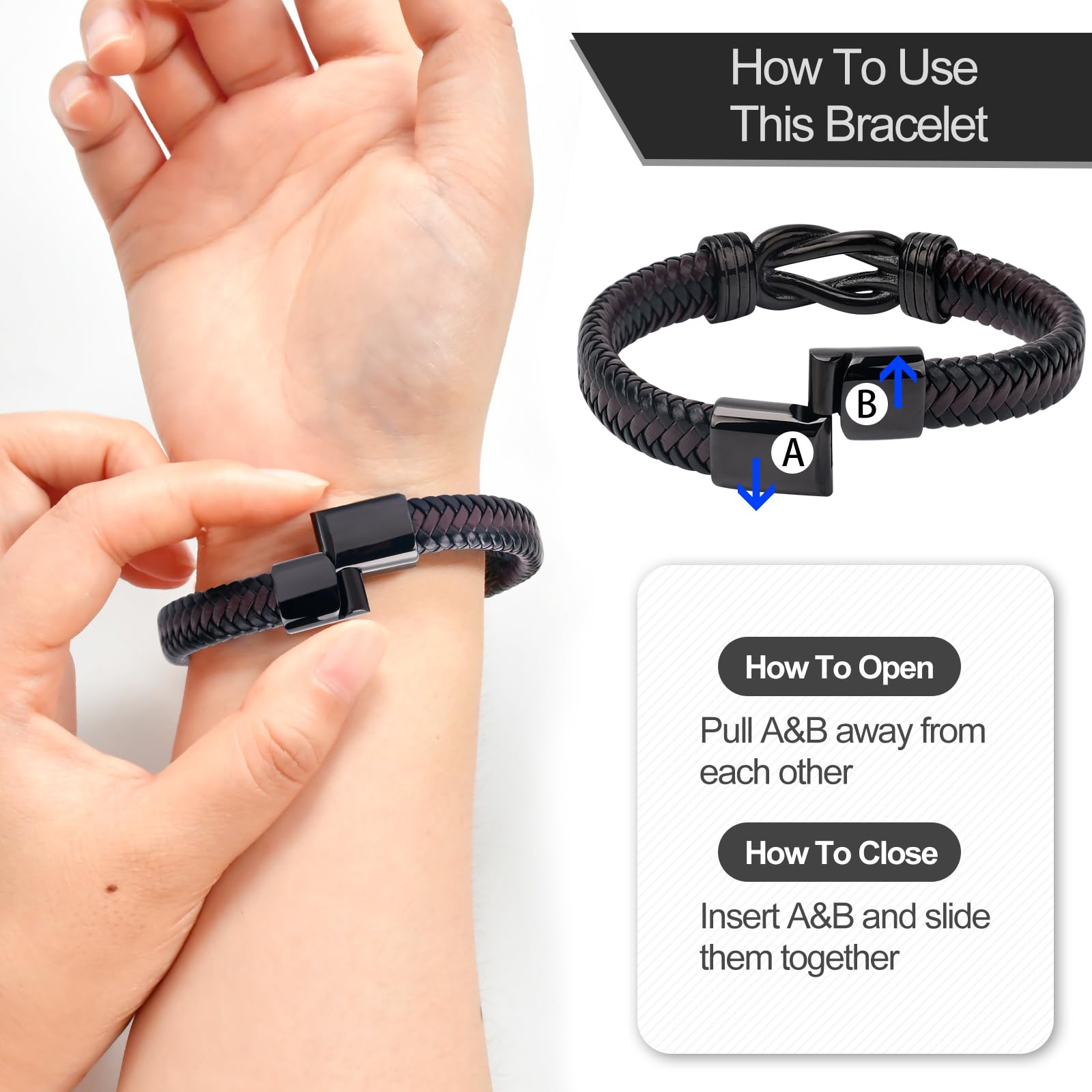 Men's Bracelet Gift for Husband - Romantic Anniversary & Valentine's Present for Him