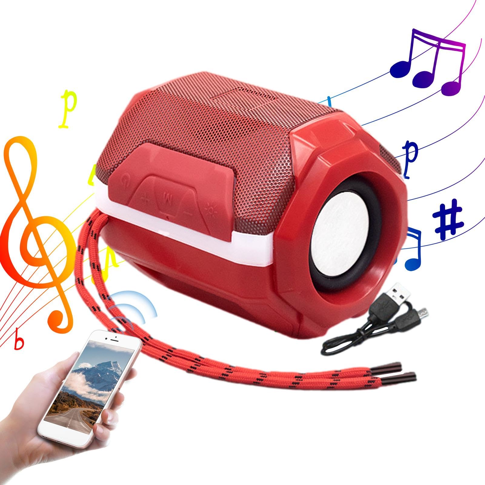 Wireless Home Stereo Speakers - Portable Outdoor Bluetooth Speaker with Loud Sound for Open-Air Activities, Travel, Parties, and Camping