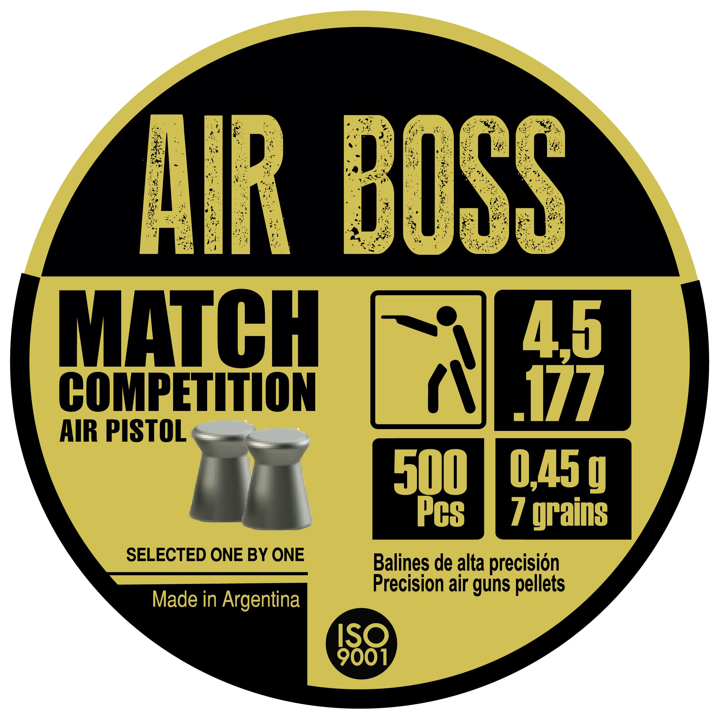 Apolo Air Boss Match Air Pistol 4.49/4.52mm .177 Caliber - Precision Target Shooting & Competitive Airgun Sports