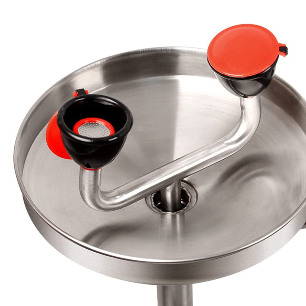 BBGS Stainless Steel Eye Wash Station - Pedestal Mounted Emergency Eye Wash Kit for Indoor & Outdoor Safety Use | Perfect for Laboratories, Factories, and Industrial Workplaces
