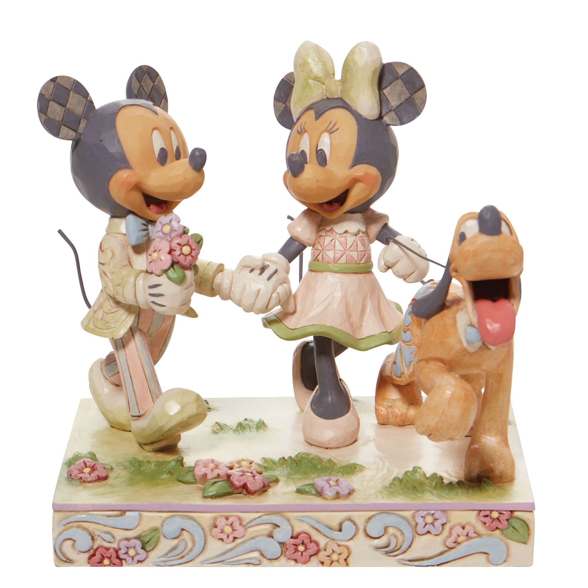 White Woodland Mickey & Minnie Christmas Ornaments - Holiday Decor for Tree, Home, and Party Decorations