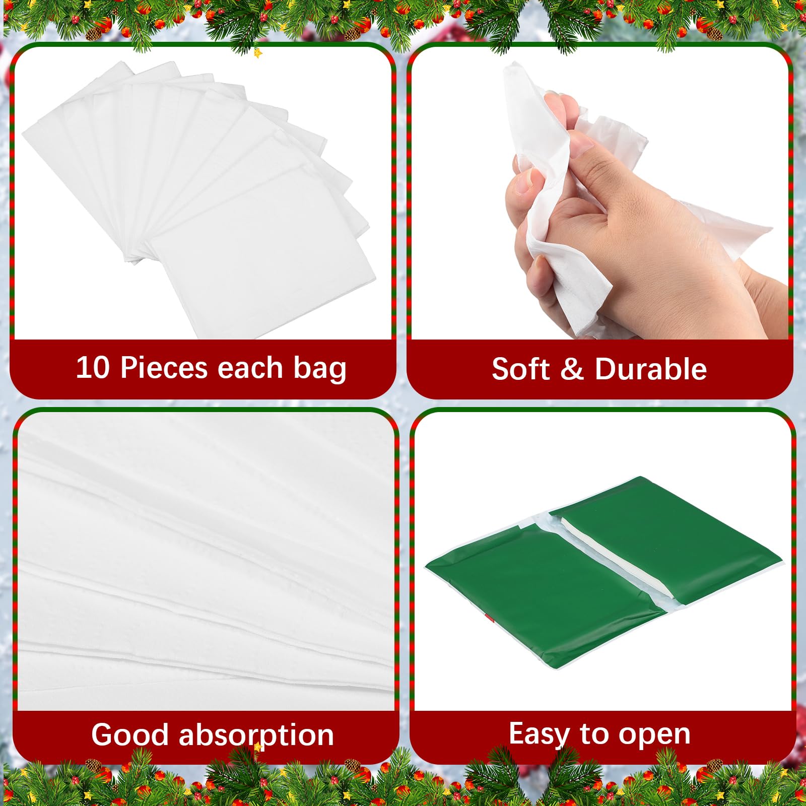 90 Pcs Christmas Facial Tissues - 3 Ply Travel Size Pocket Tissues Bulk Pack for Holiday Party Supplies, Gifts & On-the-Go Use (Elegant Design) - Perfect for Christmas Parties, Travel, Office & Home Decor