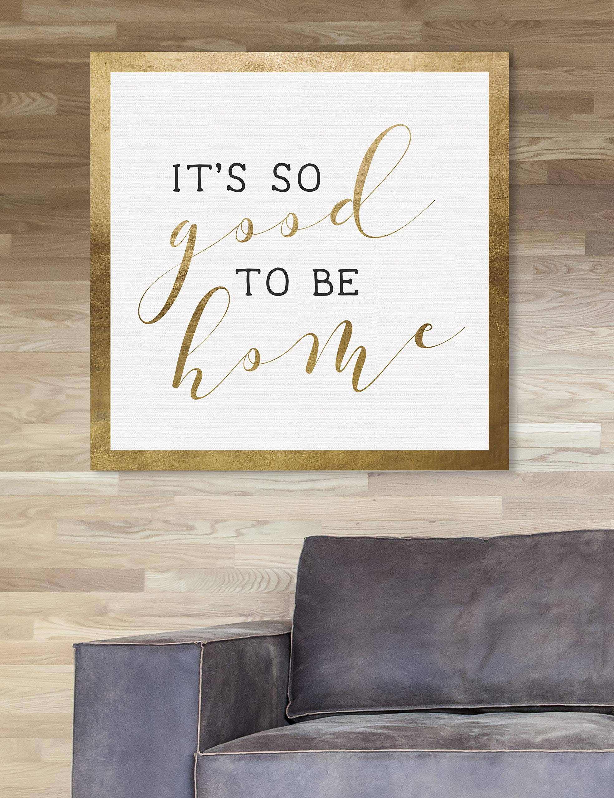 Oliver Gal Artist Co. 'Good' Typography & Quotes Wall Art Canvas Print - 24x24 Inches, Gold & White - Perfect for Living Room, Bedroom & Office Décor