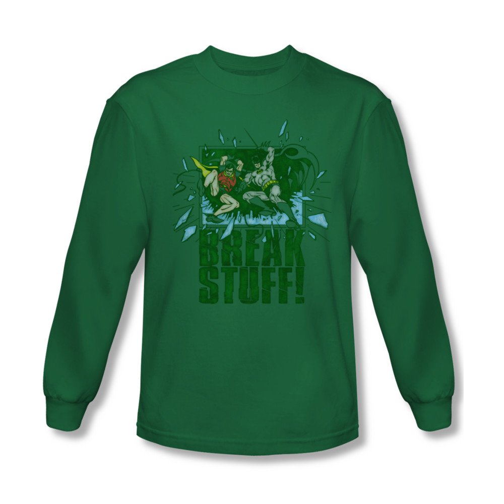 Batman Break Stuff Long Sleeve Shirt for Men - XL Size Superhero Graphic Tee - Perfect for Cosplay, Comic Con & Casual Wear