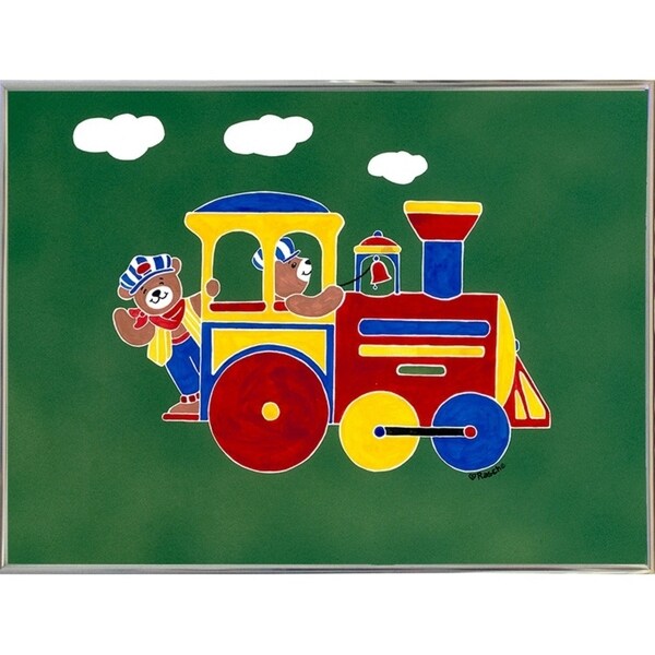 BearRy Happy Conductors SHERAS68808 Print 21x28.25 by Shelly Rasche - Vibrant Wall Art for Kids Room, Nursery Decor & Playroom Decoration