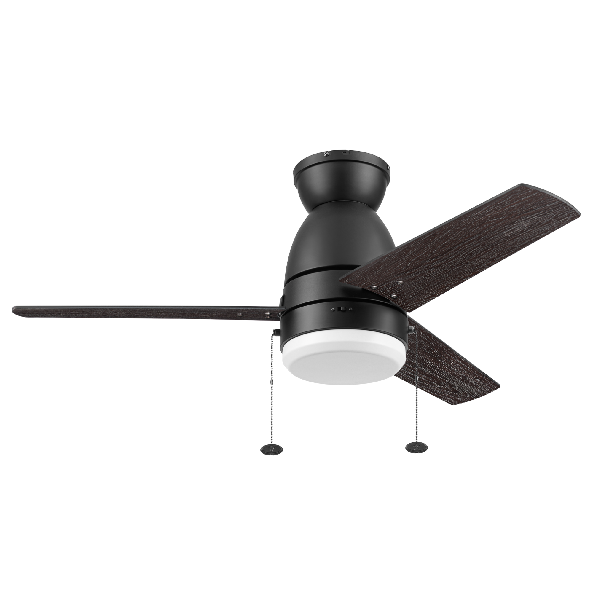 44 Inch Prominence Home Fawn Matte Black Ceiling Fan with Light Kit - Energy Efficient Indoor/Outdoor Fan with Remote Control for Bedroom, Living Room, Patio