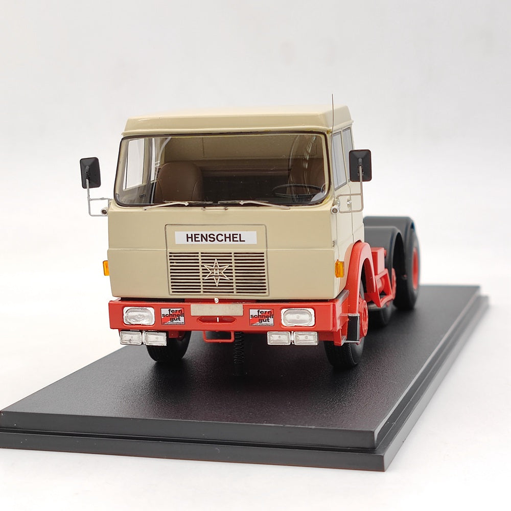 1/43 Scale Hanomag Henschel F211 Frontsteer Truck Model - NEO45311 Beige & Red Resin Collectible Toy Car - Perfect for Display, Collectors Gift & Vintage Vehicle Enthusiasts