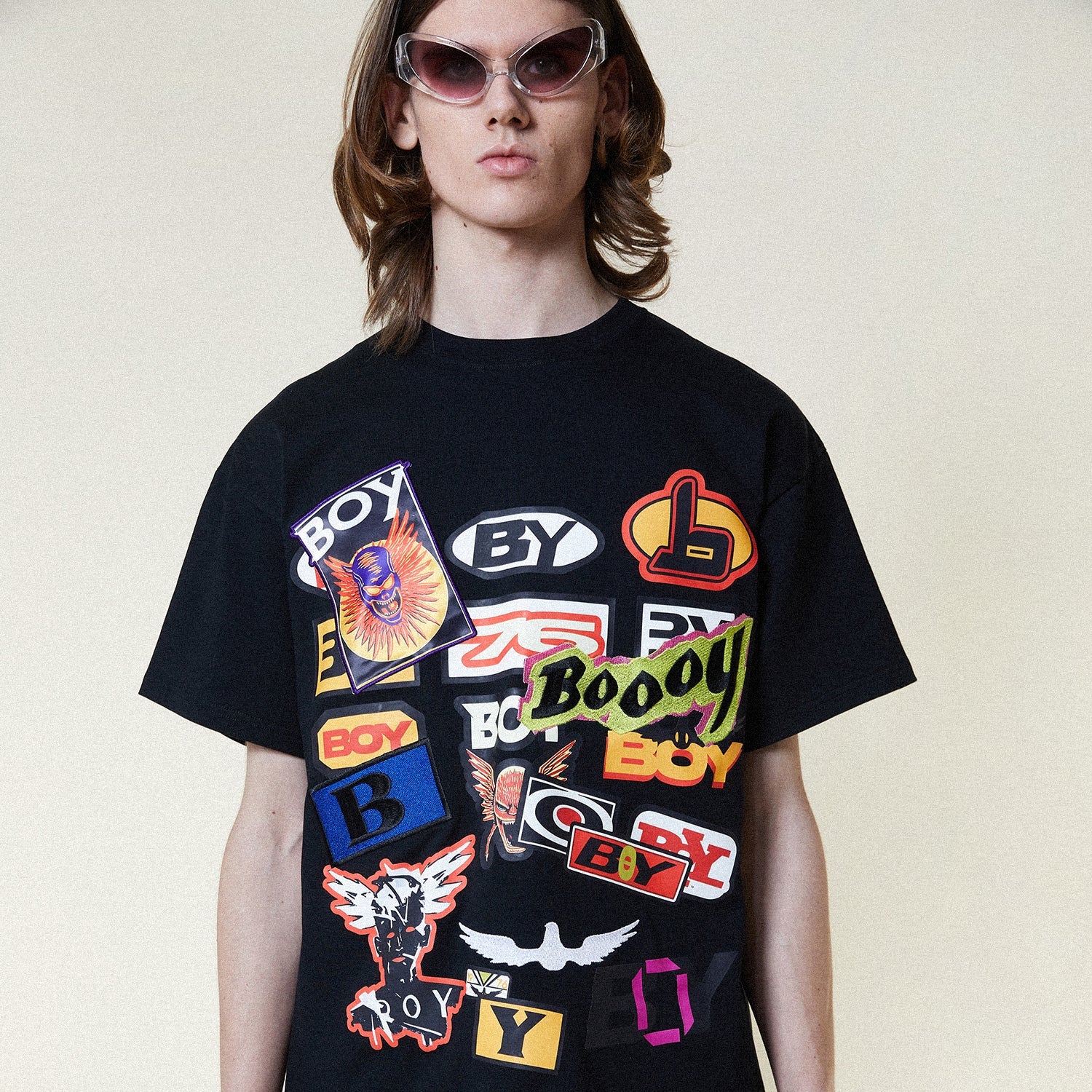 Cool Moto Sticker Bomb Graphic T-Shirt for Men & Women - Trendy Motorcycle Enthusiast Tee for Casual Wear & Biker Events