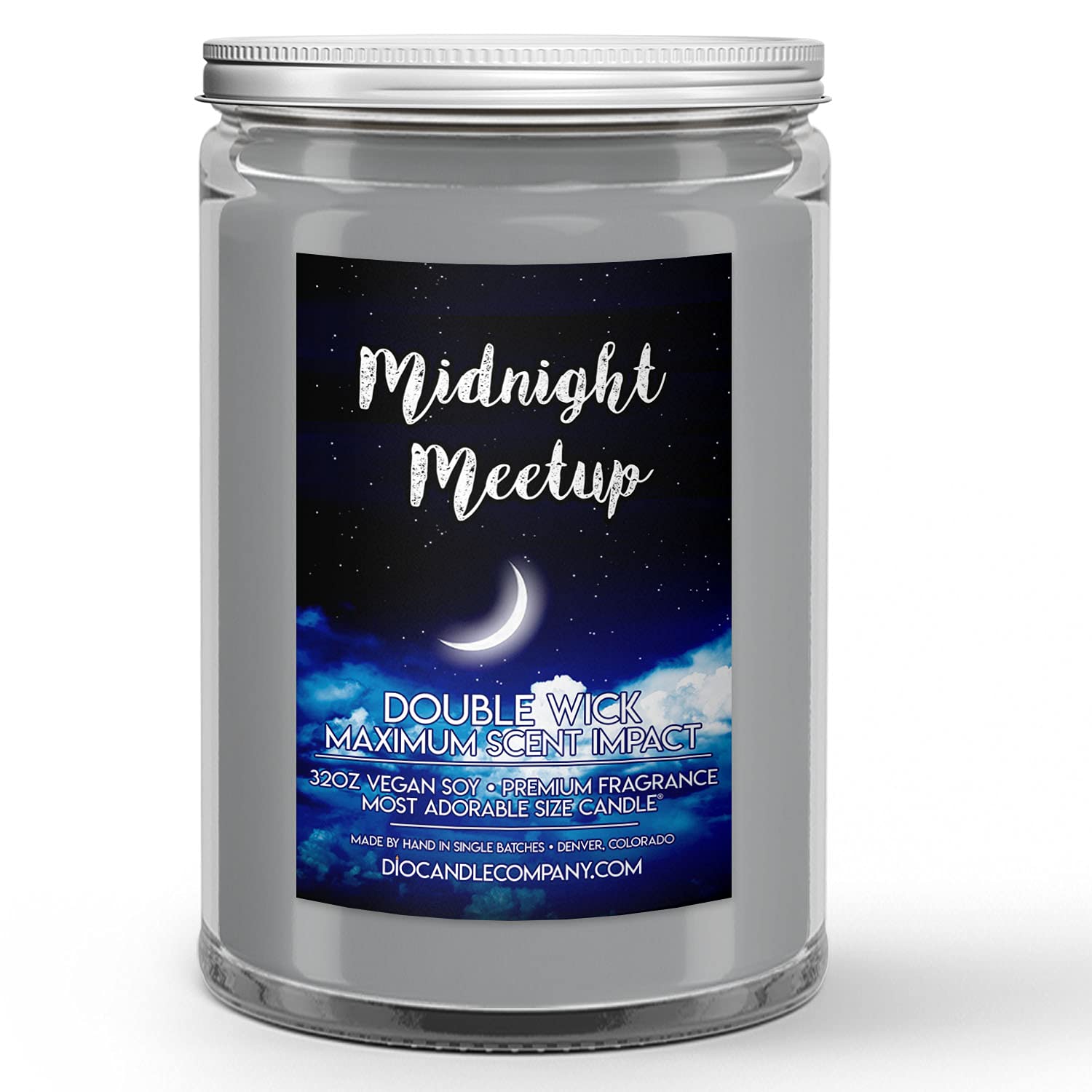 Midnight Meet Up Scented Soy Candle (32oz) - Moss Amber Oak Mist Fragrance for Relaxation, Meditation & Romantic Ambiance