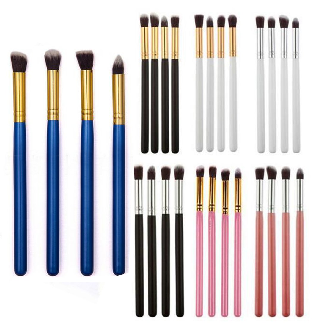 Professional 4-Piece Eye Makeup Brush Set - Eyeshadow, Foundation, Mascara & Blending Pencil Brushes for Flawless Makeup Application | Perfect for Daily Use, Professional Makeup Artists & Travel Beauty Kits
