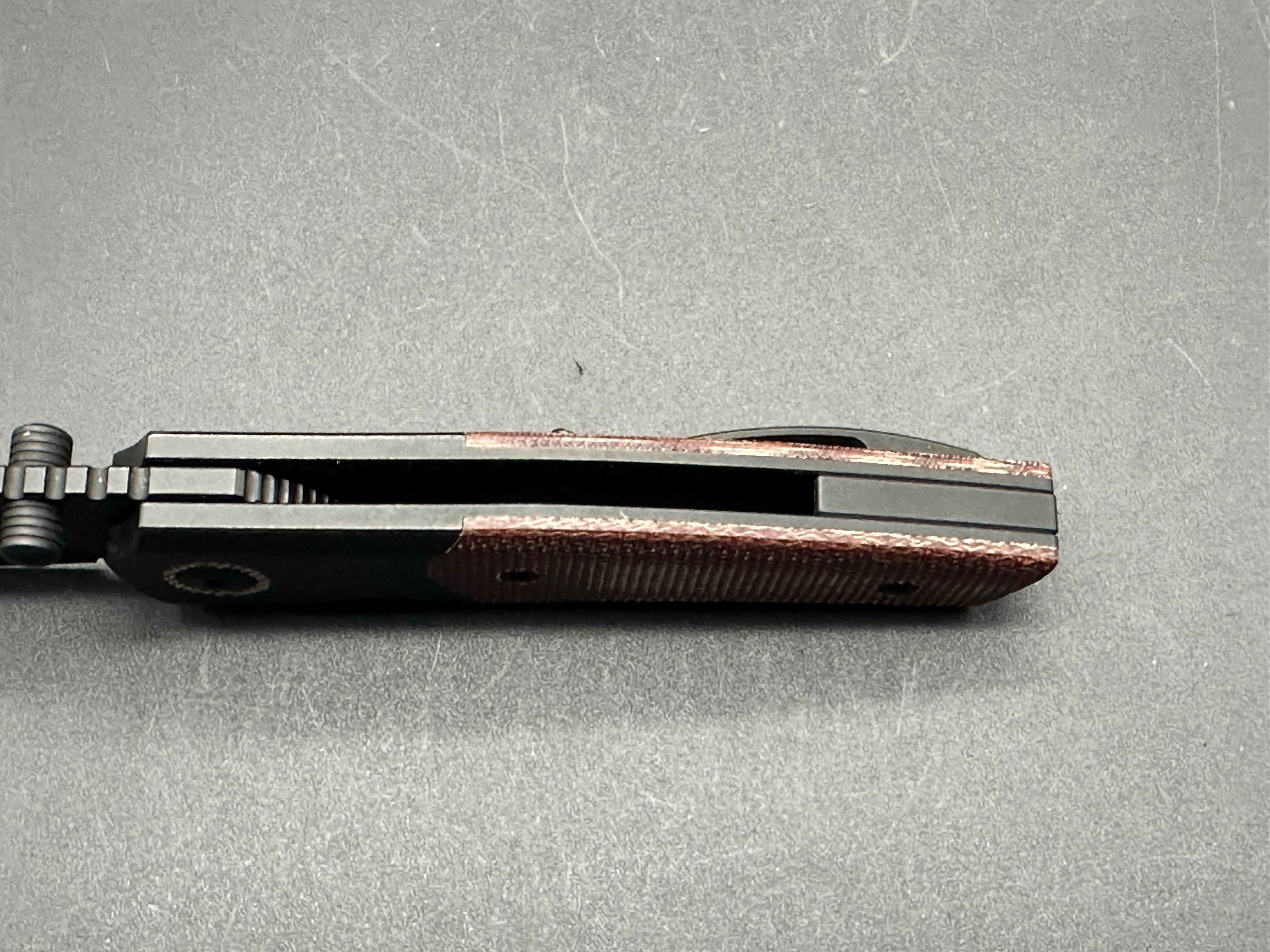 Berg Blades Mini Barber Titanium Folding Knife - Brown Micarta Scales & M390 Steel Blade for EDC, Outdoor Adventures, and Everyday Carry