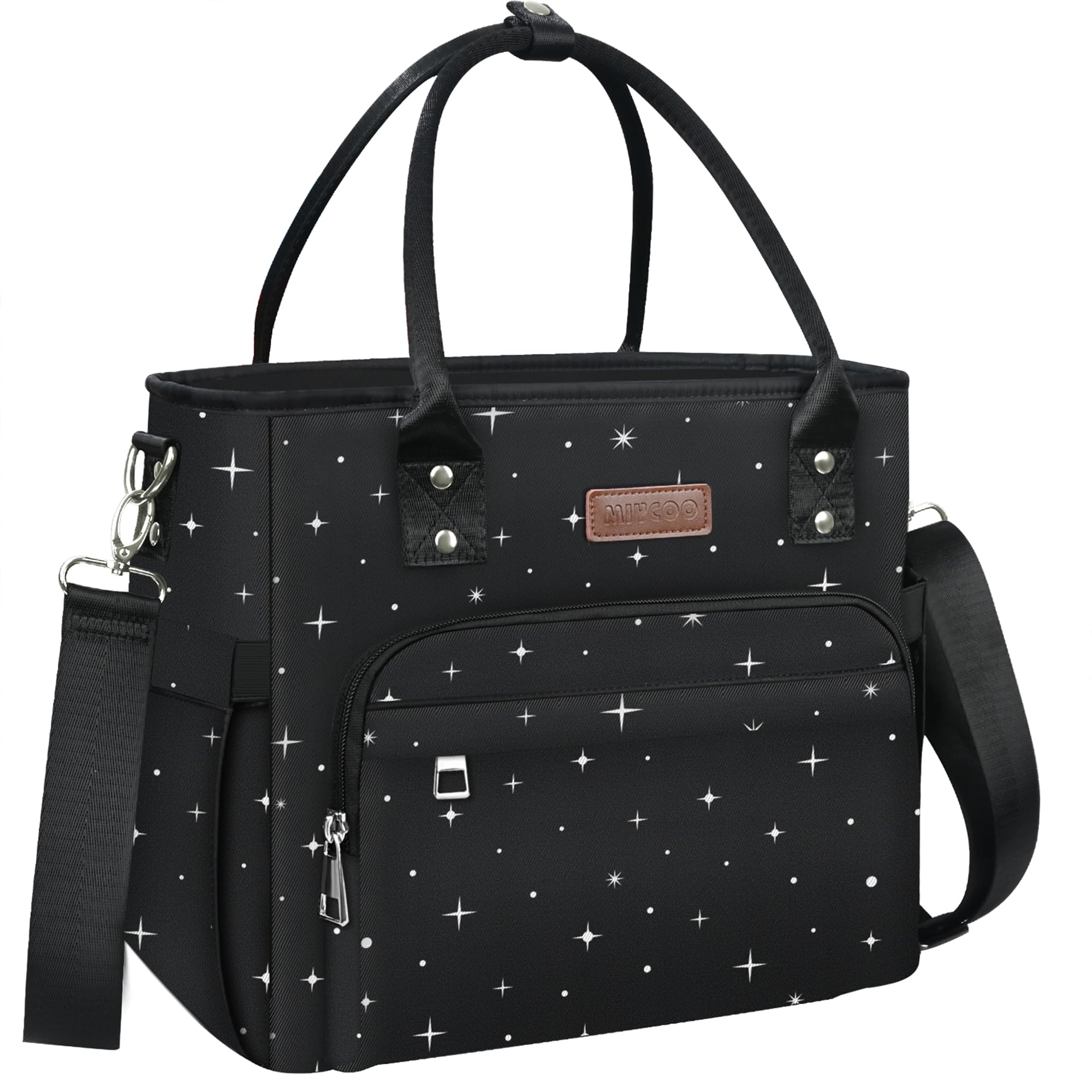 MIYCOO Insulated Lunch Bag for Women - Leakproof & Thermal Lunch Box Cooler Tote - Large Capacity Lunch Bag for Work, School, Picnic - Black Starry Sky Design