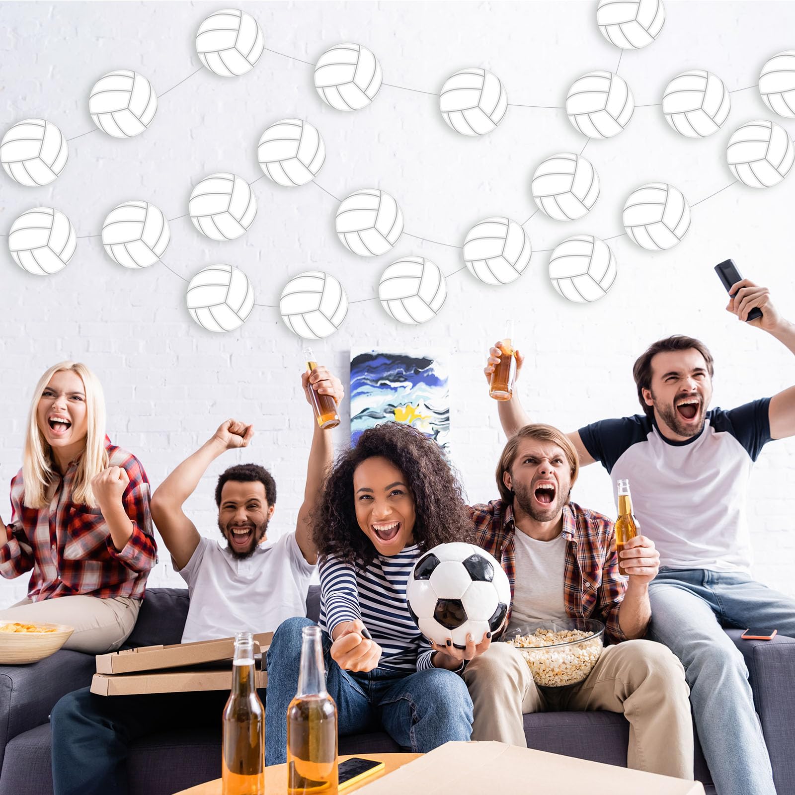 Duraaamo 8 Pack Volleyball Party Banner Decorations - Paper Garland, Birthday Party Supplies for Volleyball Theme Celebrations | Perfect for Sports Parties, Team Events & Game Day Decor