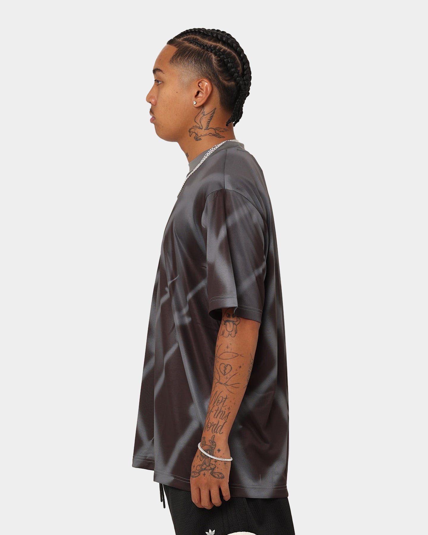 Adidas Streetball All Over Print T-Shirt for Men - Grey Athletic Casual Tee - Perfect for Basketball, Streetwear & Everyday Fashion