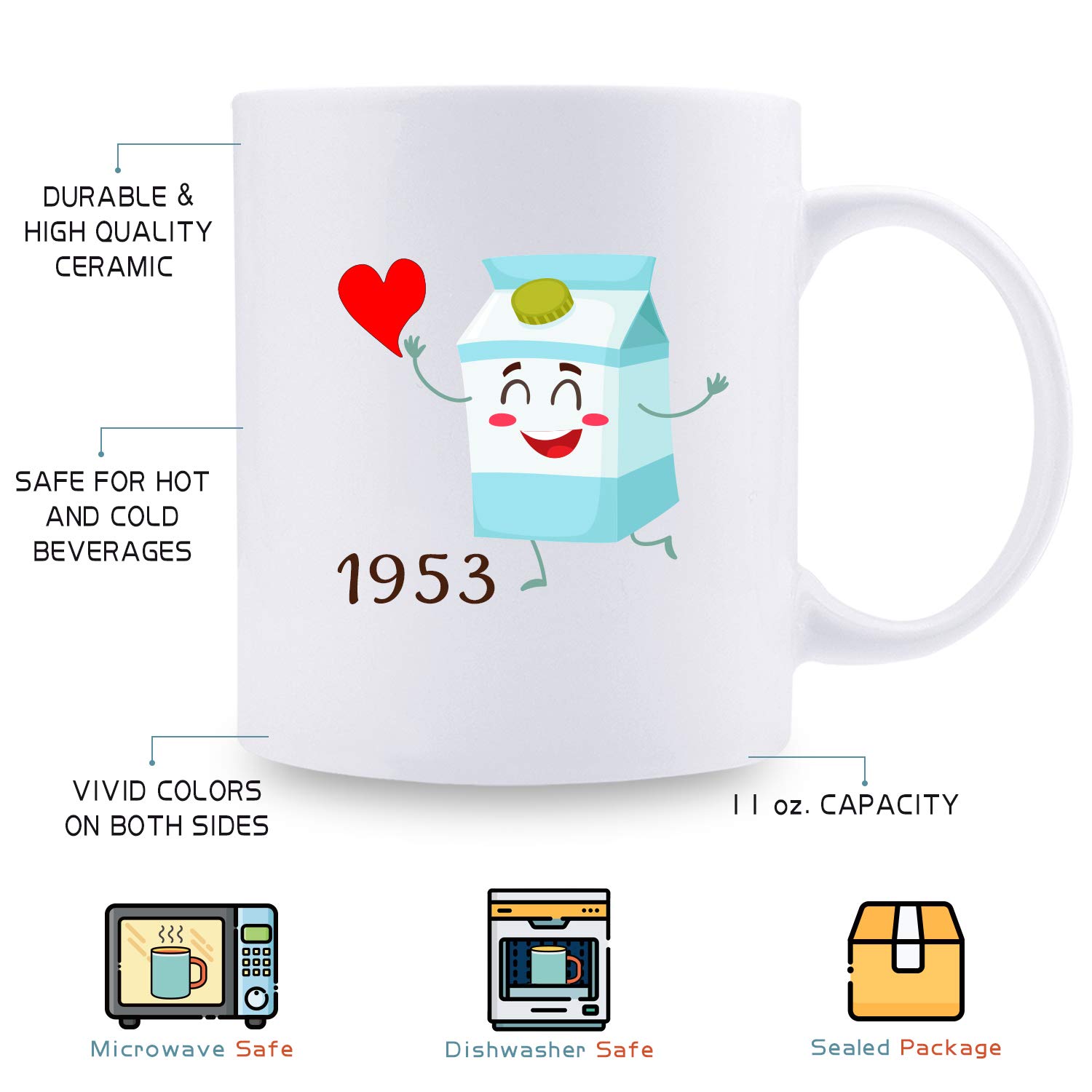 67th Wedding Anniversary Gifts for Couples - Funny 11oz Coffee Mug Set for Husband & Wife - Perfect for Coffee, Tea, Milk & Cookies - Great 67 Year Marriage Celebration Gift for Couples, Him & Her