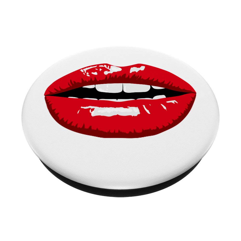 Sexy Red Lips Lipstick Phone Grip - Non-Slip Phone Holder with Adhesive for iPhone Samsung - Perfect for Selfies, Video Calls & Secure Phone Handling
