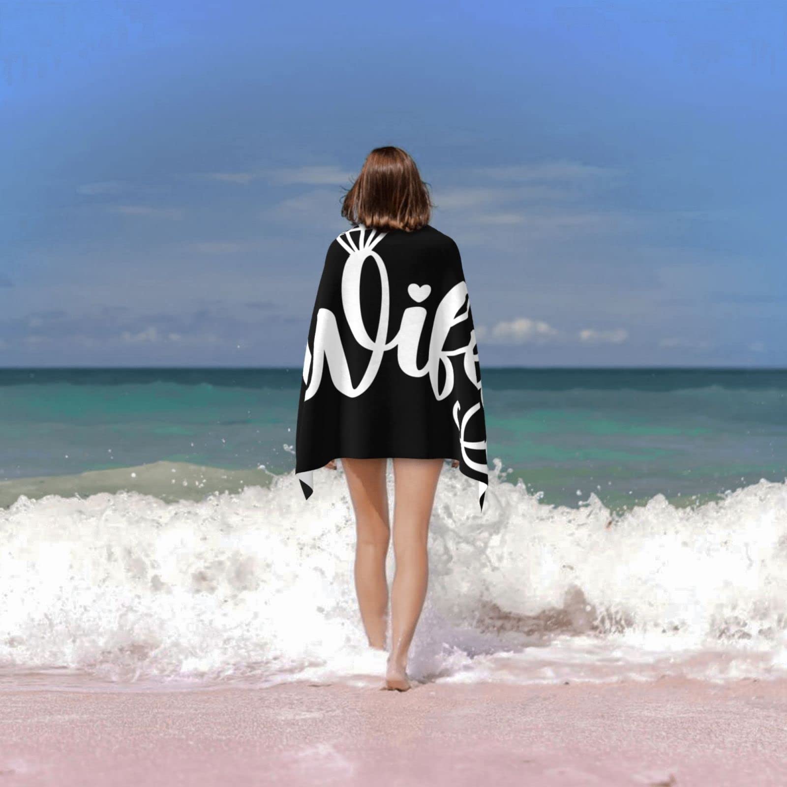 **Feelacle Large Absorbent Sand-Free Beach Towel for Women - Quick Dry Bath Towel, Soft Hand Towel for Swimming, Pool, Spa & Bathroom - Perfect Bride & Wifey Gift**    *(Use Case: Ideal for beach trips, poolside lounging, spa relaxation, or as a thoughtful gift for brides and wives.)*