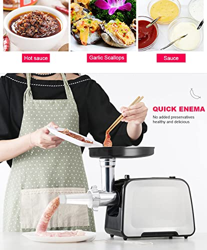 400W Electric Meat Grinder & Sausage Stuffer - Heavy Duty Mincer Machine with 2 Size Plates for Home Kitchen, BBQ, Camping & Food Prep