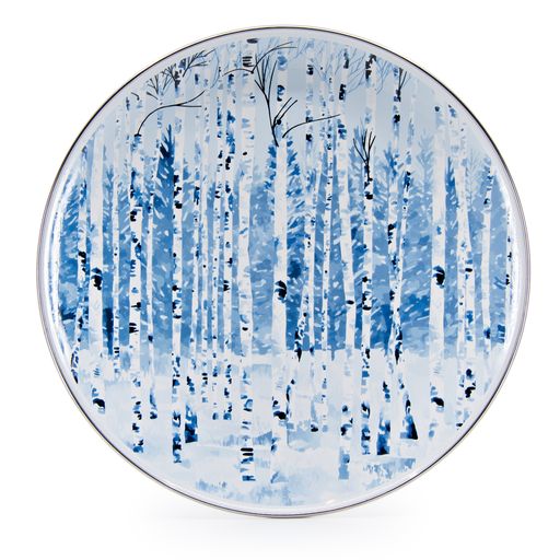 Aspen Grove Enamelware Dinner Plates - 10.5 Inch Set of 4 - Durable & Stylish for Outdoor Picnics, Camping, and Rustic Home Dining