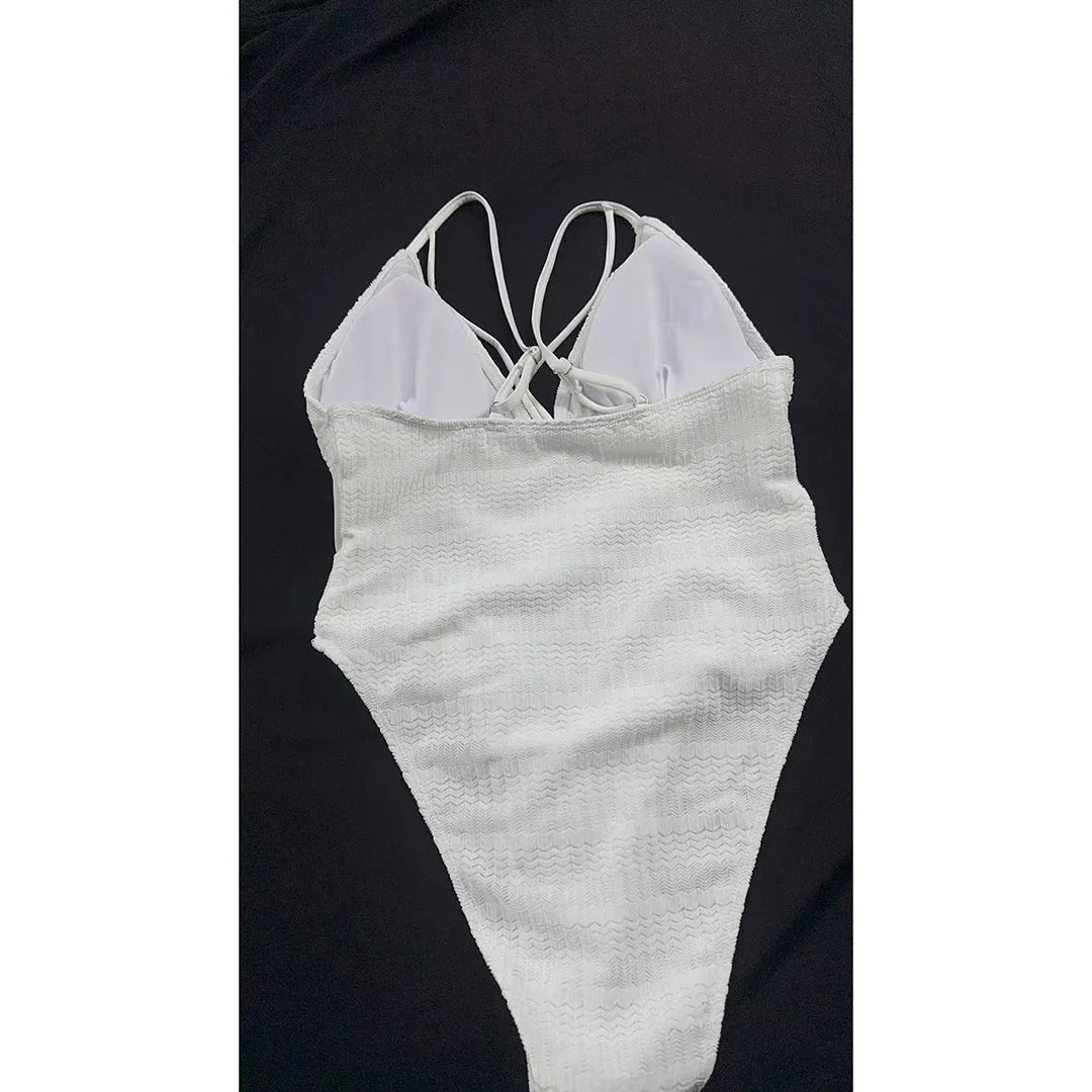 XXL V-Neck Mesh Sheer One Piece Swimsuit for Women - High Leg Cut Monokini Bathing Suit in 5 Colors (V6168) | Perfect for Beach Vacations, Pool Parties & Summer Getaways