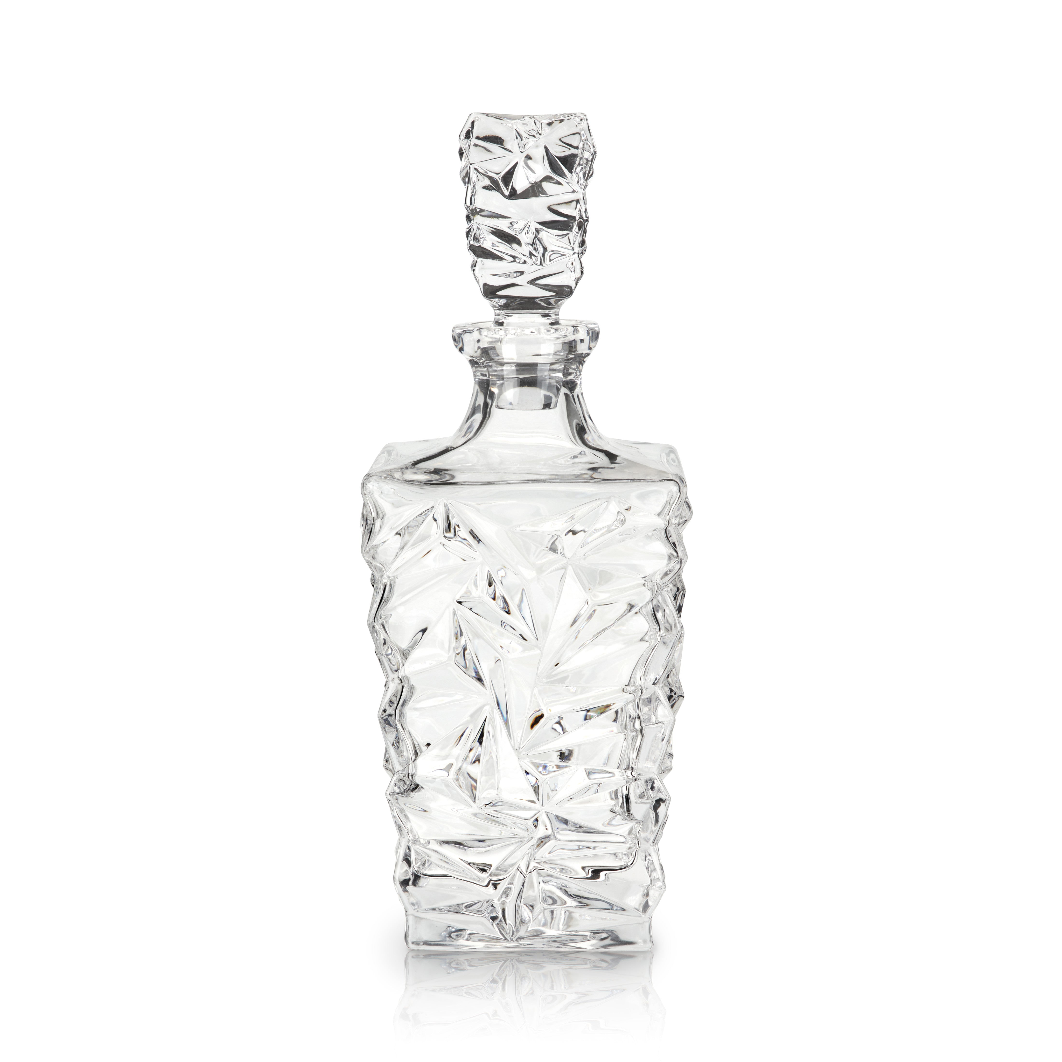 Premium Prism Crystal Whiskey Decanter Set - Elegant Glass Liquor Carafe with Stopper for Bourbon, Scotch & Wine - Perfect for Home Bars, Weddings & Gifts