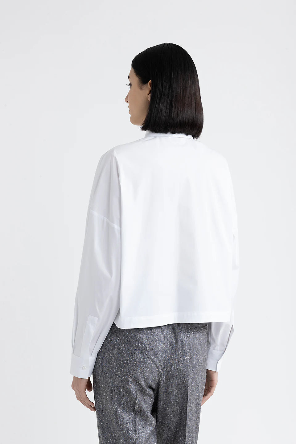 White Cropped Sequin Shirt | Glamorous Party Top | Perfect for Night Out, Club Wear & Special Occasions