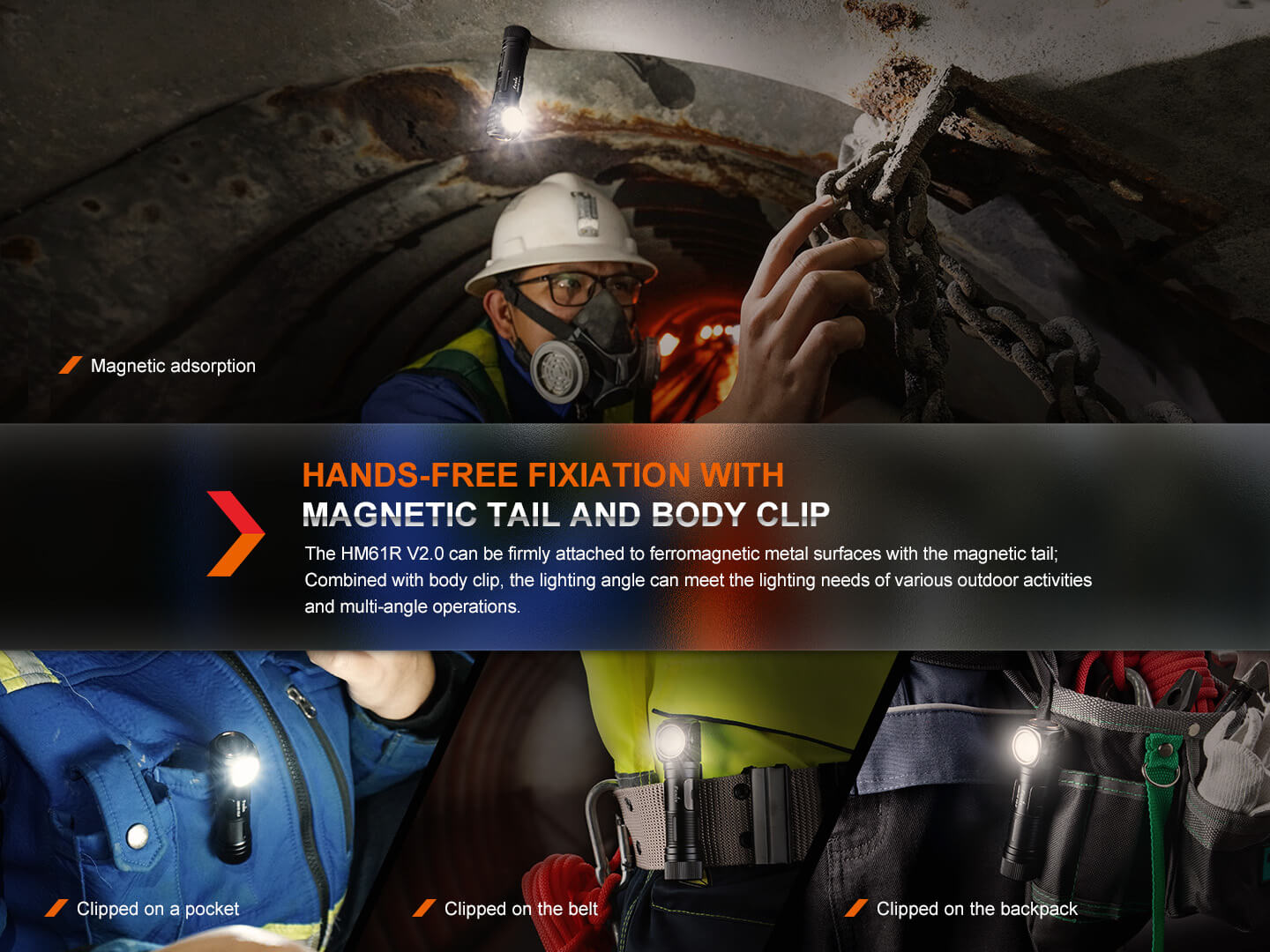 Fenix HM61R V2 Rechargeable LED Headlamp - 1600 Lumens Waterproof Headlight for Camping, Hiking, Running & Outdoor Activities