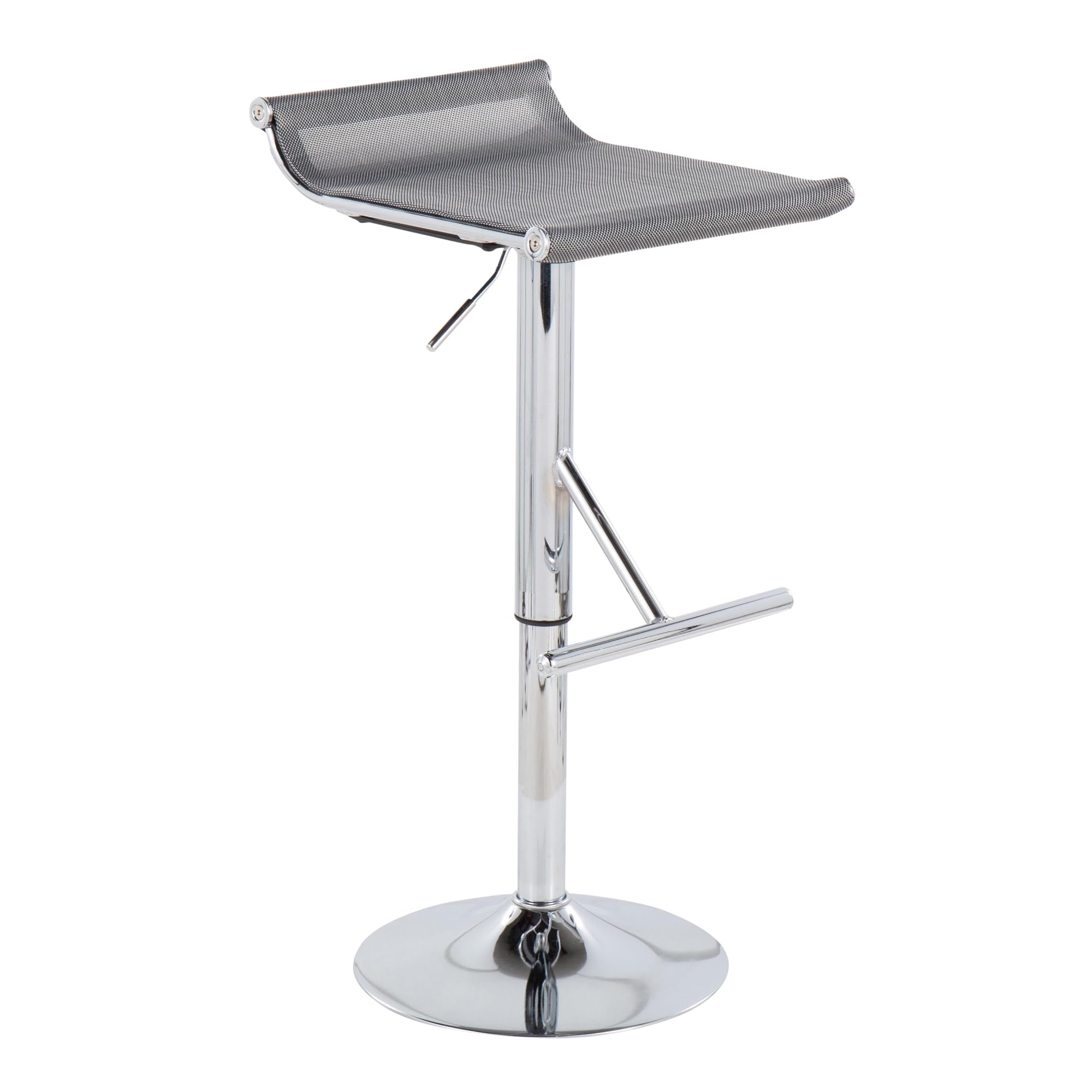 LumiSource Mirage Ale Adjustable Swivel Bar Stool - Chrome Metal Bar Chair with Height Adjustment for Kitchen Island, Home Bar & Counter Dining
