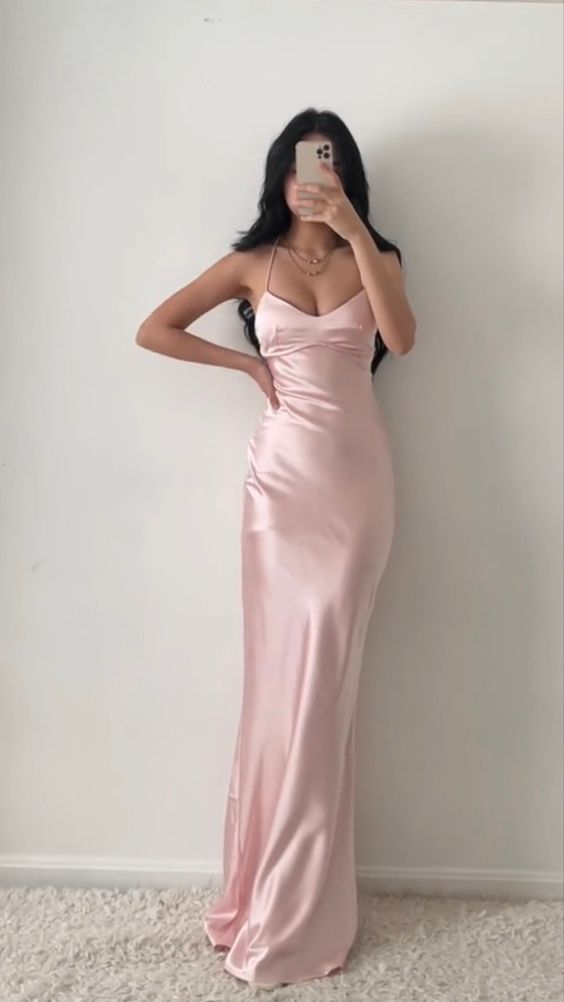 Elegant Halter Neck Pink Prom Dress - Backless Satin Sheath Gown for Evening Parties & Formal Events | Perfect for Homecoming, Prom Night & Special Occasions