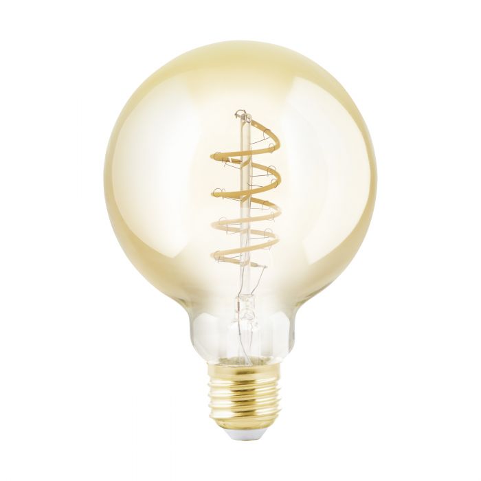 4W E27 G95 2200K Warm White Dimmable LED Bulb - Amber Glass Vintage Edison Light for Home, Cafe, Restaurant, and Bar Decor