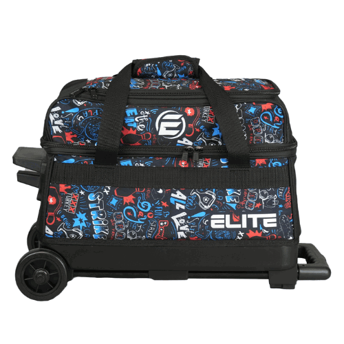 ELITE Double Roller Bowling Bag for Men & Women - Durable Graffiti Design Bowling Tote with Shoulder Strap - Perfect for League Play, Tournaments & Casual Bowling Nights