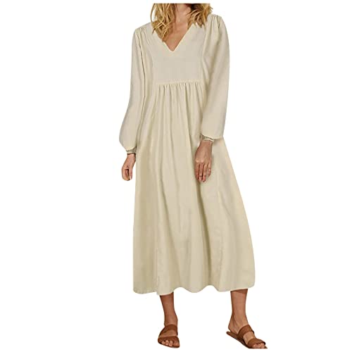 Women's Summer Casual Cocktail Dress with Loose Lantern Sleeves - Elegant Long Sleeve Lantern Dress for Parties, Weddings & Date Nights
