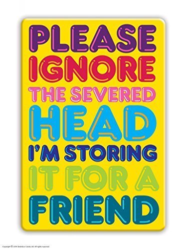 KMIIMET Brainbox Candy Please Ignore The Severed Head Funny Fridge Magnet - Perfect for Halloween Decor, Office Humor & Gift Giving