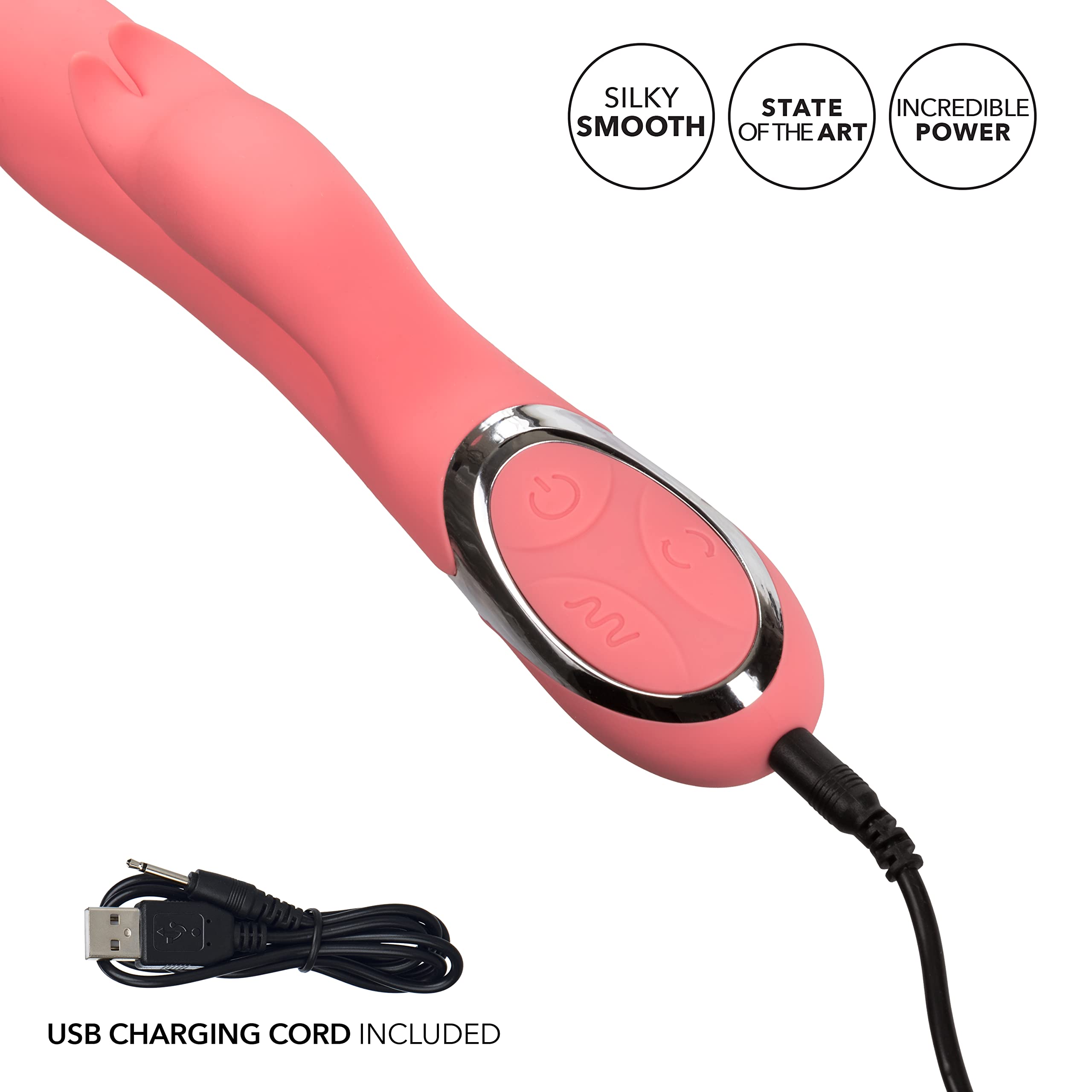 CalExotics Enchanted Tickler Waterproof Vibrator - Dual Stimulation Rabbit Massager for G-Spot & Clitoris - Adult Sex Toy for Couples - Pink (SE-0649-05-3) - Perfect for Sensual Play & Intimate Moments