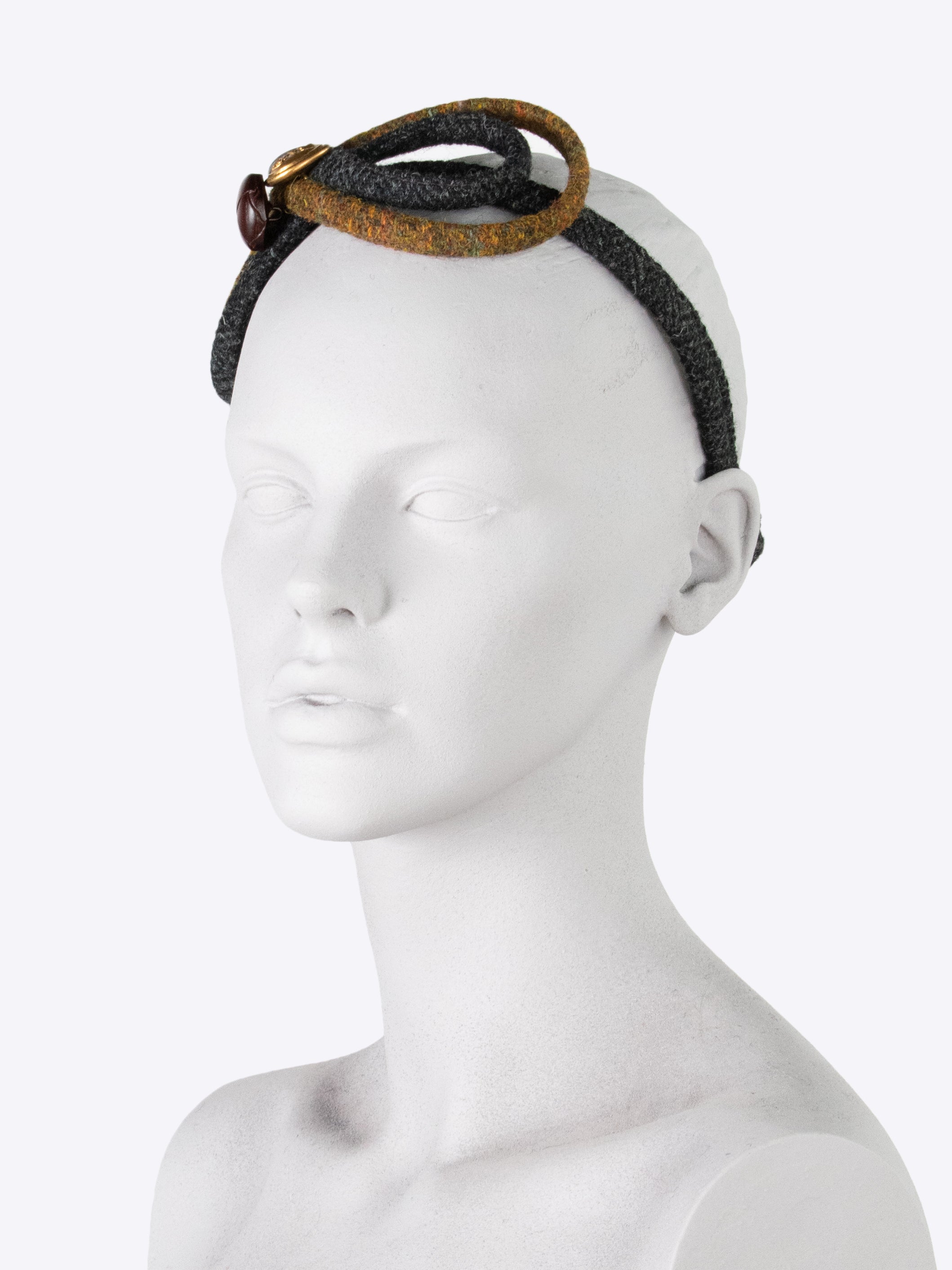 Figure 8 Headband - Stylish Charcoal & Rust Hair Accessory for Women | Perfect for Workouts, Yoga, and Everyday Fashion