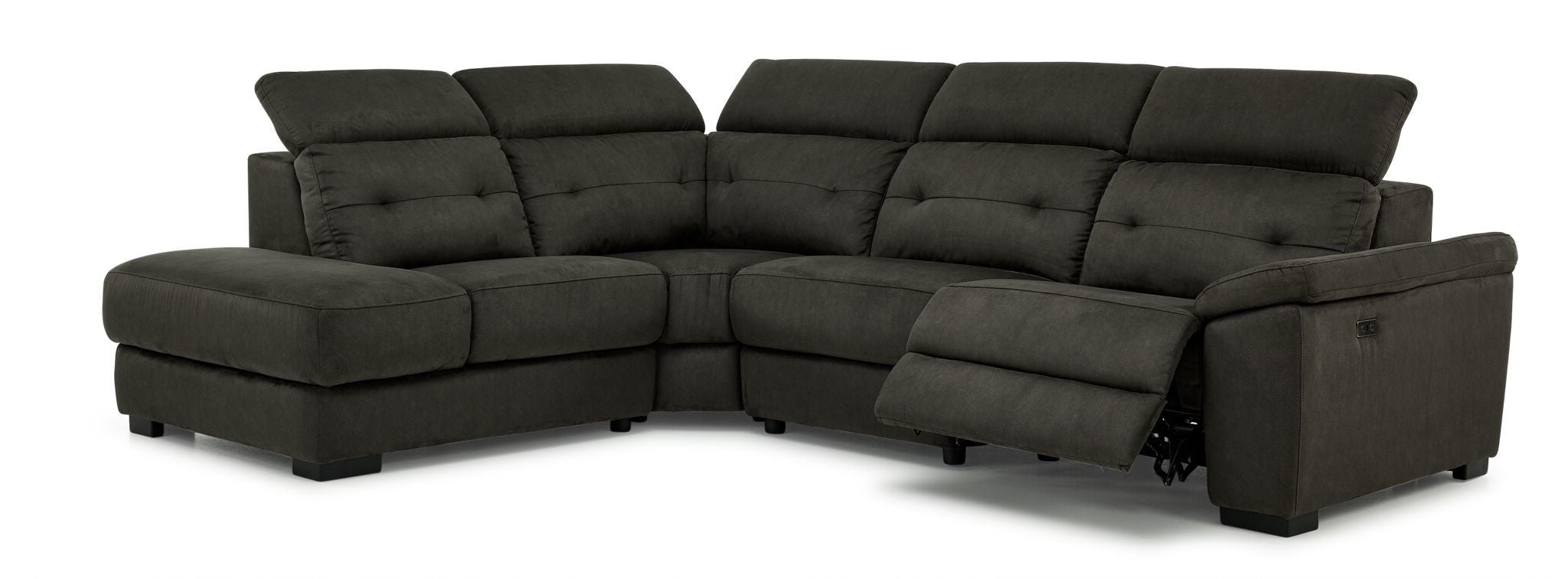 Colorado 4-Piece Power Reclining Sectional Sofa with Left-Facing Chaise in Graphite Fabric - Perfect for Living Room, Home Theater & Family Gatherings