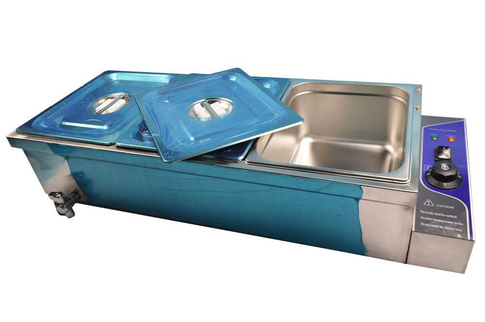 Commercial Food Warmer Bain Marie Buffet Steam Heater - 12x8.7x6inch 3-Pan Soup Warmer Stove for Restaurants, Catering & Canteens - Perfect for Keeping Soups, Sauces & Dishes Warm at Buffets, Events & Commercial Kitchens