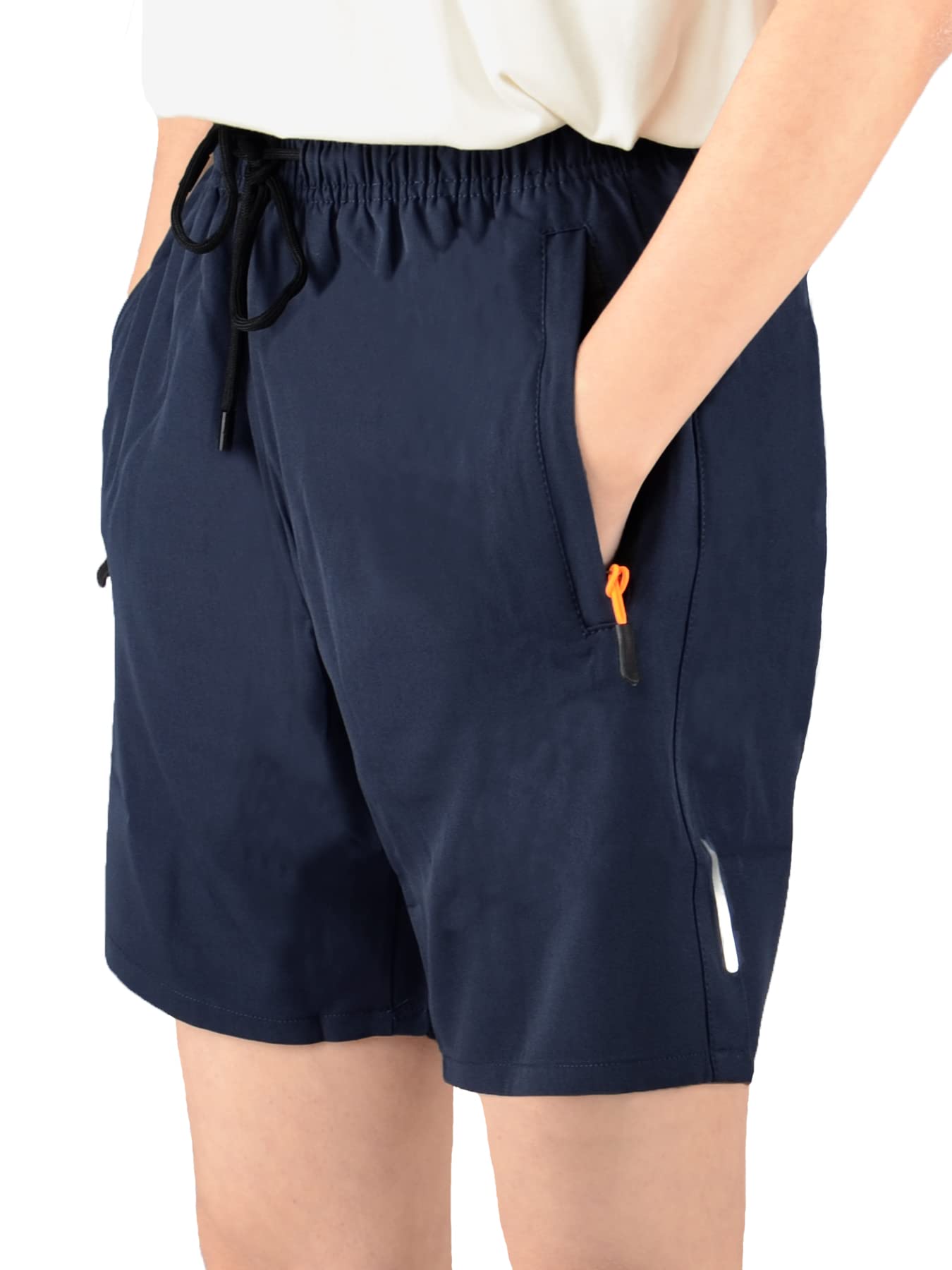 Boys' Quick Dry Loose Fit Athletic Shorts with Zipper Pockets - Lightweight Running Shorts for Sports, Gym & Outdoor Activities